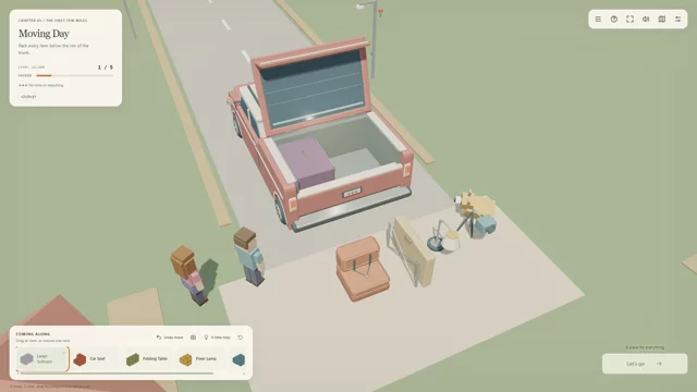 Packing a large suitcase into a rose-coloured estate car