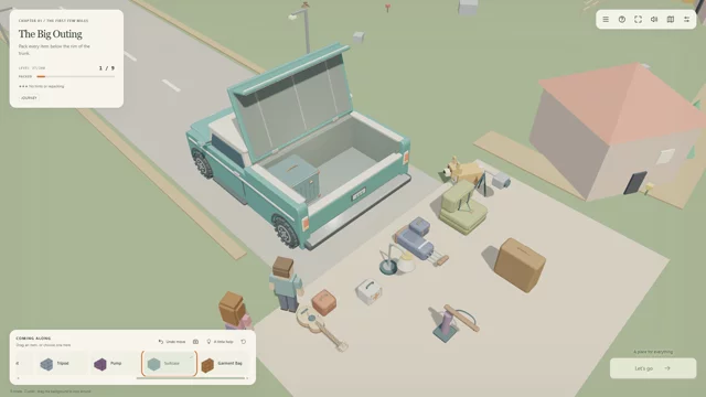Packing belongings into a pickup on a new trip