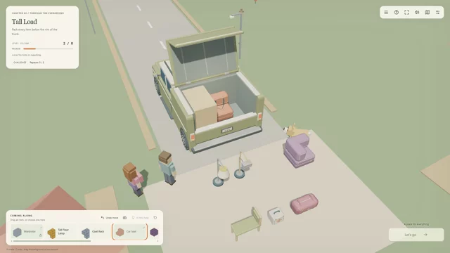 A larger packing puzzle in Challenge mode